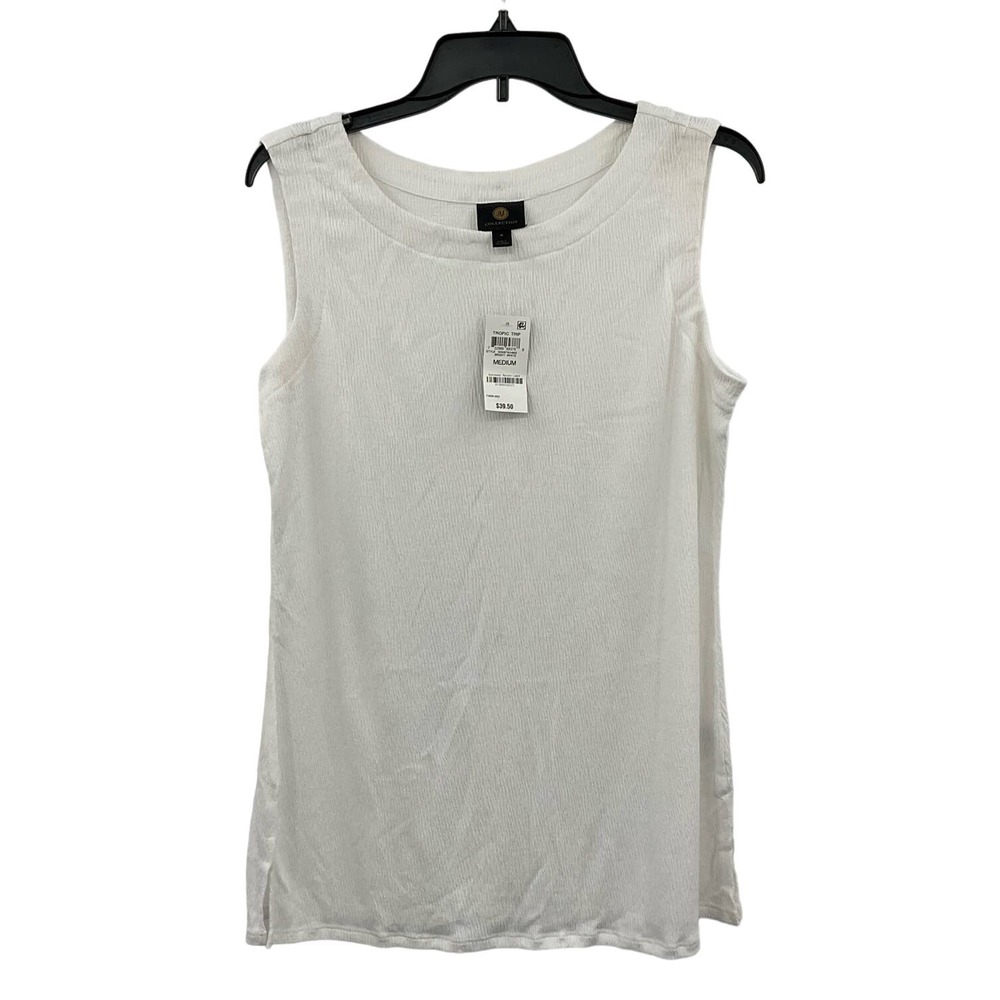 JM Collection Womens White Top NWT‎ Size Medium (A137)